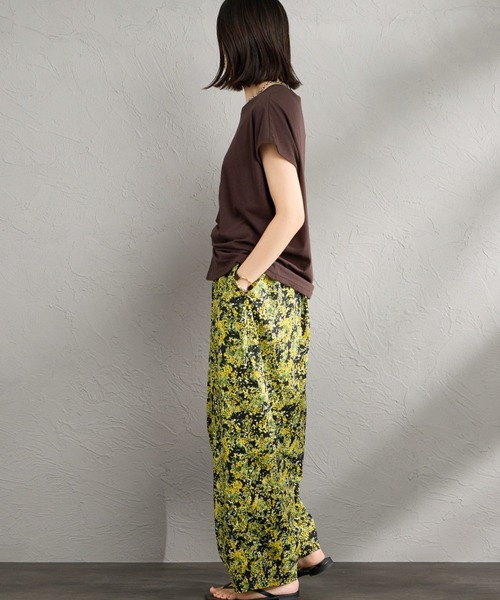 ワイドパンツ パンツ 「HARVESTY/ハーベスティ」 花柄 イージー サーカスパンツ レディースの画像