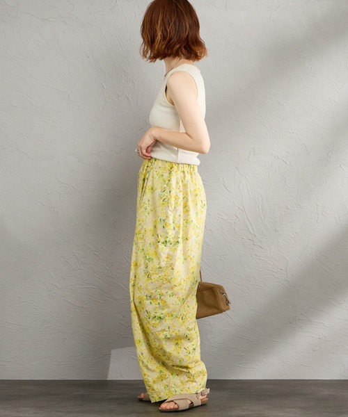 ワイドパンツ パンツ 「HARVESTY/ハーベスティ」 花柄 イージー サーカスパンツ レディースの画像