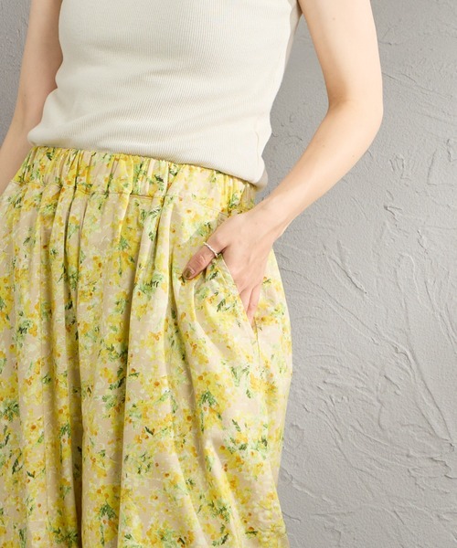 ワイドパンツ パンツ 「HARVESTY/ハーベスティ」 花柄 イージー サーカスパンツ レディースの画像