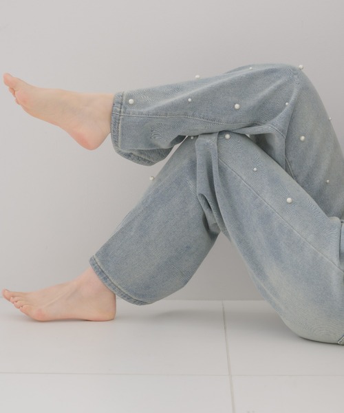 「paravion」 デニムパンツ LARGE ライトブルー レディース_画像3