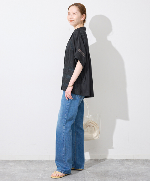 SLOBE IENA（スローブイエナ） ブラウス シャツ 半袖 crinkle crinkle 