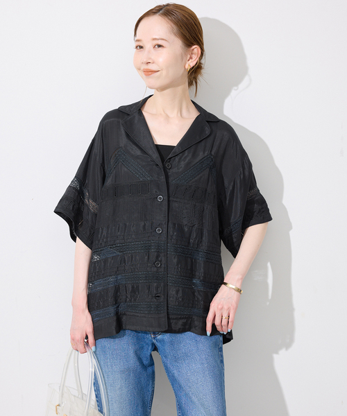 SLOBE IENA（スローブイエナ） ブラウス シャツ 半袖 crinkle crinkle 