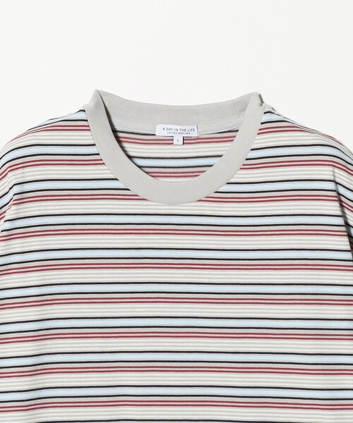 A DAY IN THE LIFE tシャツ ラスティック ボーダー リラックス