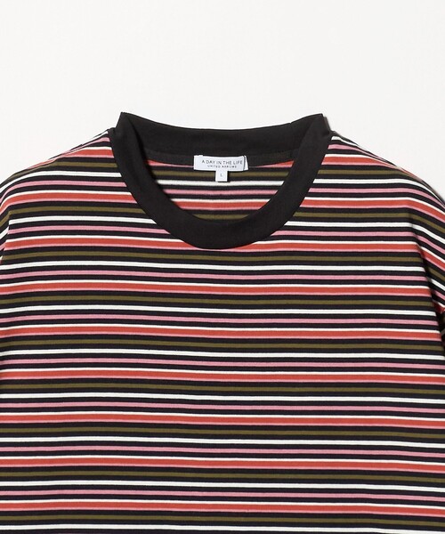 A DAY IN THE LIFE tシャツ ラスティック ボーダー リラックス
