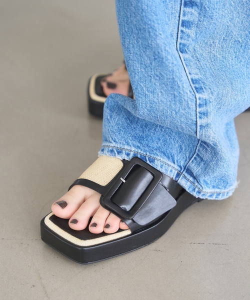 「LE TALON」 フラットサンダル LARGE キャメル レディース_画像8