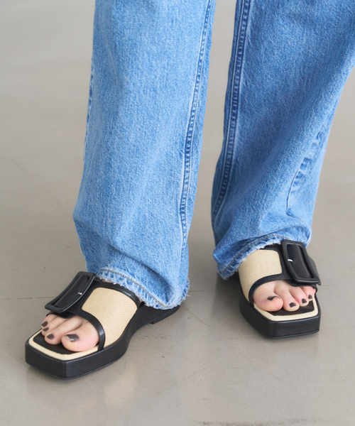 「LE TALON」 フラットサンダル LARGE キャメル レディース_画像9