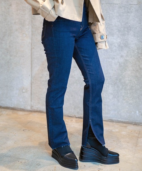 「gina tricot」 デニムパンツ 34 ダークネイビー レディース_画像8