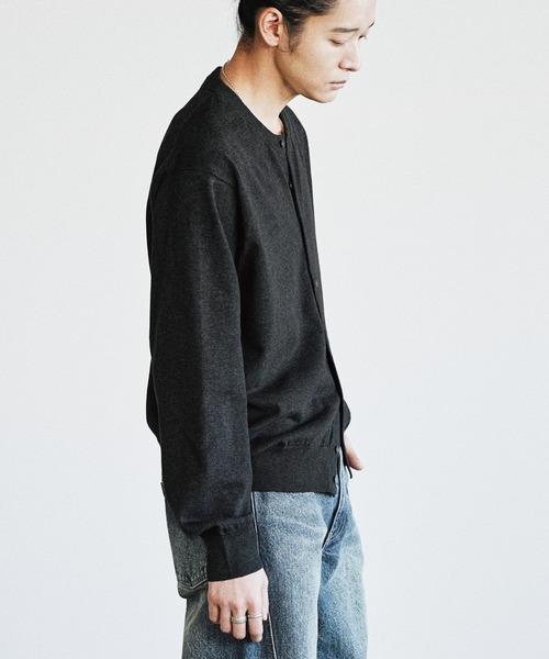 「WYM LIDNM」 ニットカーディガン L チャコール メンズ_画像7