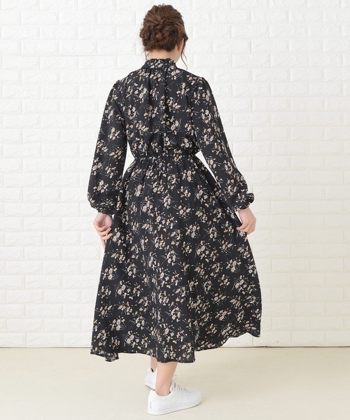 Lace Ladies（レースレディース） ワンピース 花柄フレア 長袖ロング