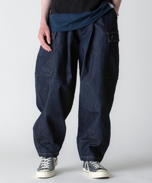 デニムパンツ rehacer : “ Hakama ” Wide Cargo Denim Made in OKAYAMA 