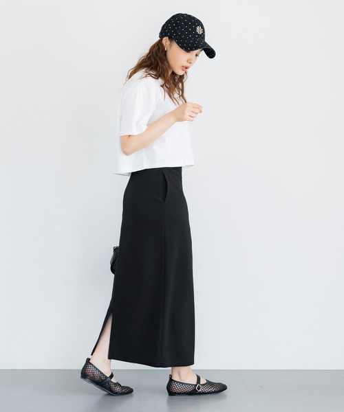 coca（コカ） ロング スカート エンボス加工Iラインスカート