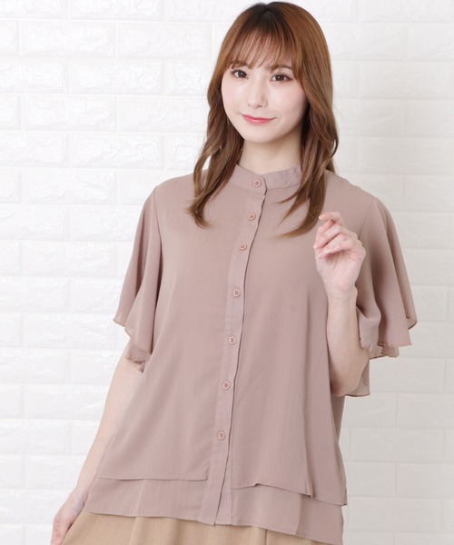 ブラウス シャツ Airy Band Collar シャツ レディース セール】Airy Band Collar シャツ（シャツ/ブラウス）｜Plage
