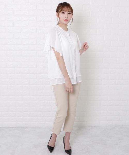 ブラウス シャツ 「eL」 Panel Lace Halterneck Shirt/125344 レディース el conductorH - 【24AW】フラワー レース フリル シャツ