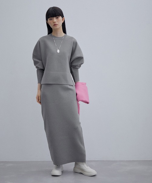美品　ADAM ET ROPE　ファスナースリットプルオーバー　F　ホワイト ADAM ET ROPÉ FEMME(アダム エ ロペ ファム) / 【セットアップ