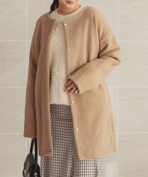 Isn't She？ ノーカラーコート コート フェイクウールノーカラー