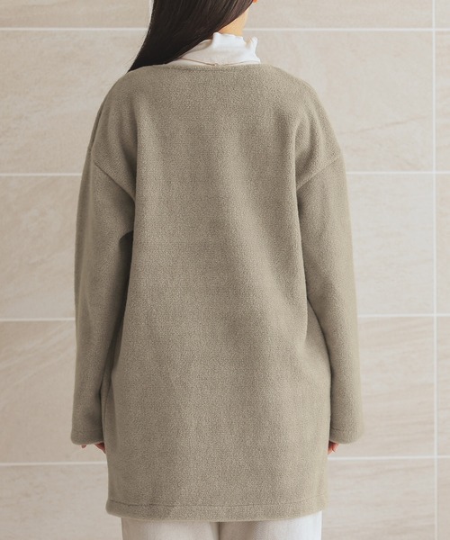 Isn't She？（イズントシー） ノーカラーコート コート フェイクウール