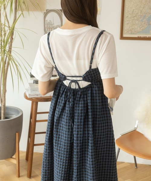 Ada. ワンピース 「春カラーのギンガムチェック」キャミ