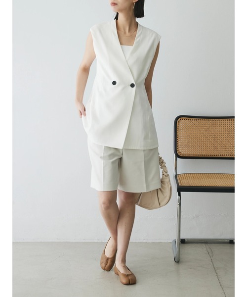 美品 IRENE アイレネ オーバーサイズ ジレ ベスト ダブル ベルト グレー 美品 IRENE アイレネ オーバーサイズ ジレ ベスト ダブル ベルト