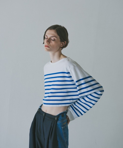 tシャツ WOMEN「ORCIVAL for BIOTOP」basque shirt cropped レディース