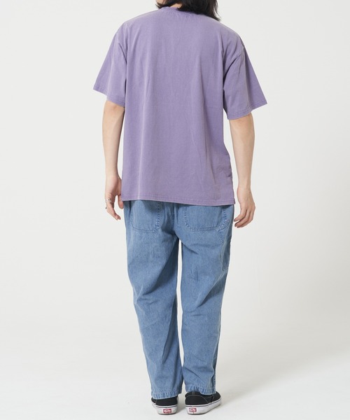 MEDM 半袖 Tシャツ ロゴ ストリート 人気 コットン 男女兼用 ARCADE tシャツ ケミカルウォッシュ/ピグメント オーバーサイズ