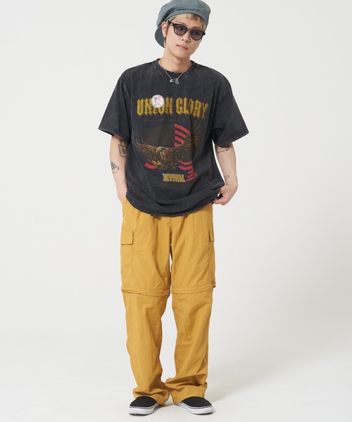 ROUGH TRADE tシャツ USAコットン ピグメント イーグル半袖TEE