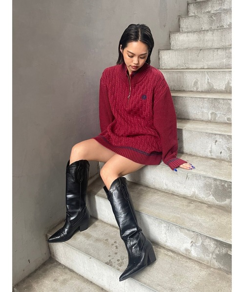 EVRIS（エヴリス） ブーツ エッジデザインウエスタンブーツ レディース