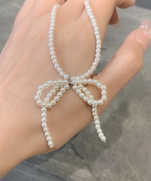 DiamondHearts（ダイヤモンドハーツ） ネックレス パールリボン