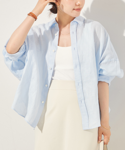 plage（プラージュ） シャツ ブラウス 「追加」Linen Short シャツ