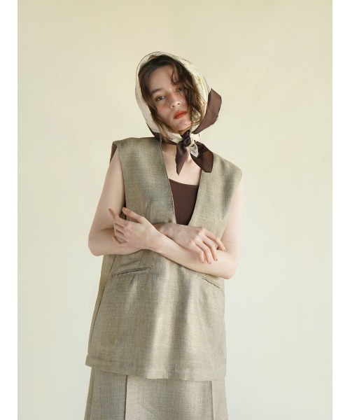 FIKA ニットベスト ジレ FIKA. ベスト ジレ Loop yarn knit vest レディース : ZOZOTOWN
