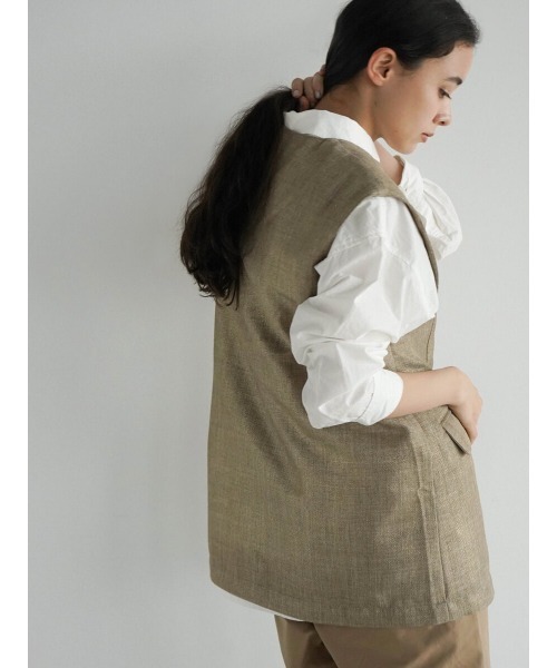 FIKA. ベスト ジレ Glitter mix v-neck vest レディース