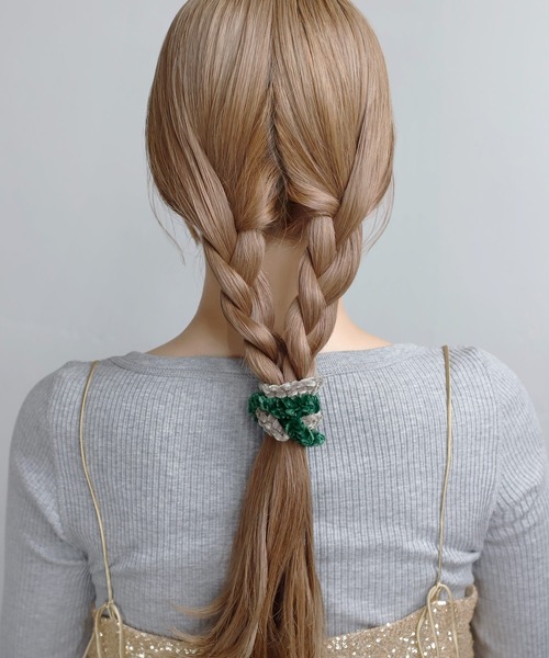 ANEMONE（アネモネ） シュシュ ベロア編み込みシュシュ : ZOZOTOWN