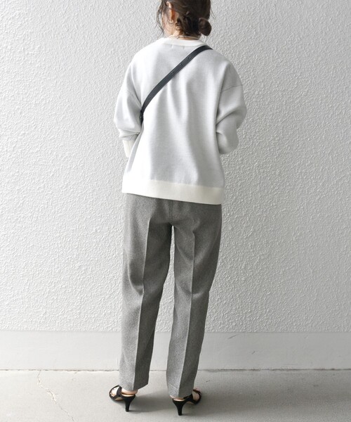 SHIPS any ニット セーター any:「手洗い可能」ロゴ刺繍 クルーネック