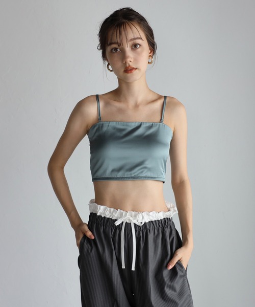 TODAYFUL 2wayサテントップ ¥14,300 ENC キャミソール 2way satin bare top / 2wayサテンベアトップ