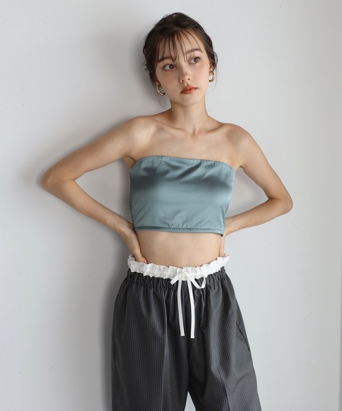 TODAYFUL 2wayサテントップ ¥14,300 ENC キャミソール 2way satin bare top / 2wayサテンベアトップ