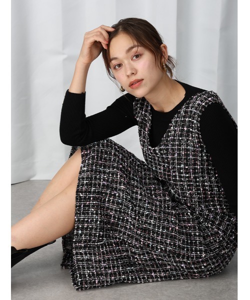 fifth（フィフス） ワンピース ミックスカラーツイードジャンスカ