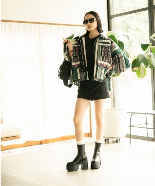 R＆E（アールアンドイー） ブーツ 「R＆E」厚底モールドソールショート