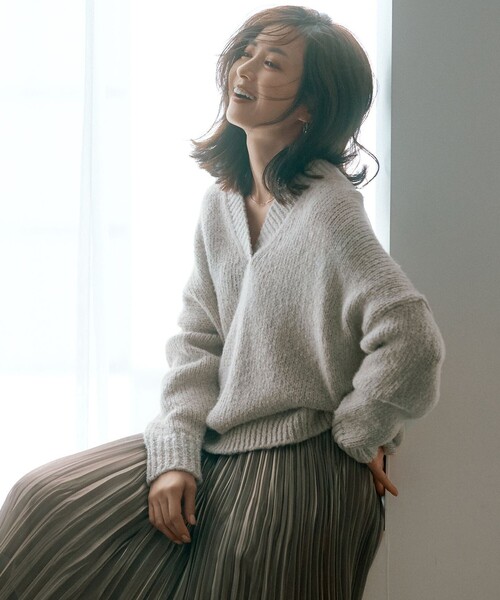 ニット セーター 「GLOW11月号掲載」ヘアリーラメリリー バルキー ニット レディース