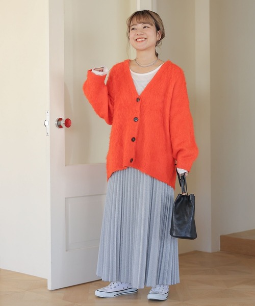 studio CLIP カーディガン 「my fit CLIP/saito企画」Vネックシャギー