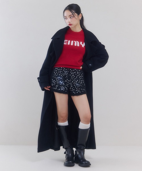 【タグ付！新品未使用】eimy クラックスパンコールショートパンツ クラックスパンコールショートパンツ(F BLACK): BOTTOM