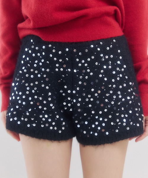 【タグ付！新品未使用】eimy クラックスパンコールショートパンツ クラックスパンコールショートパンツ（ショートパンツ）｜eimy
