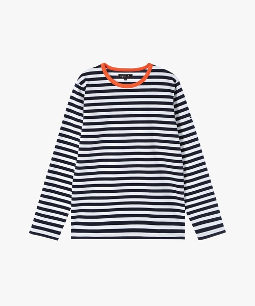 agnes b.（アニエスベー） tシャツ メンズ 細ボーダー コットン 長袖 T