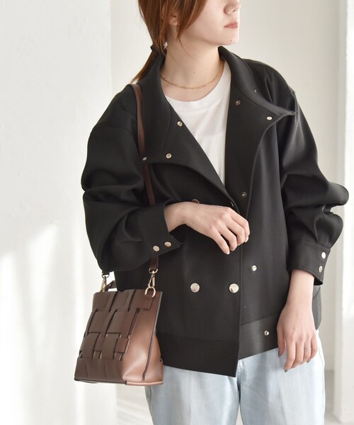 quaranciel ブルゾン アウター quaranciel: ダブル サテン スタンド