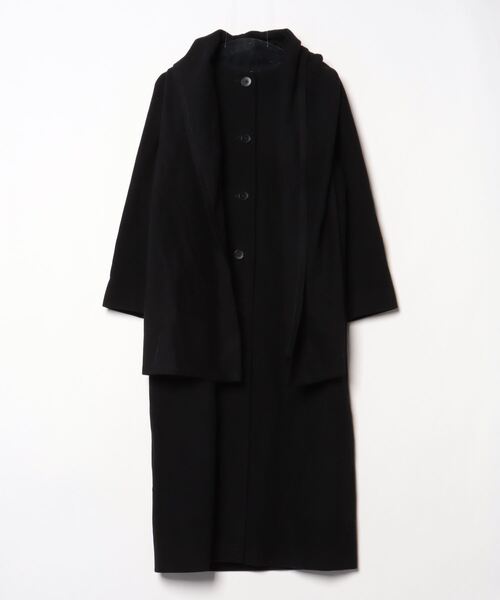 アニエスベー　レディース　ノーカラーコート　ブラック　黒 agnes b.（アニエスベー） ノーカラーコート 36 ブラック レディース