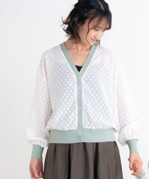 カーディガン シフォンカーディガン レディース