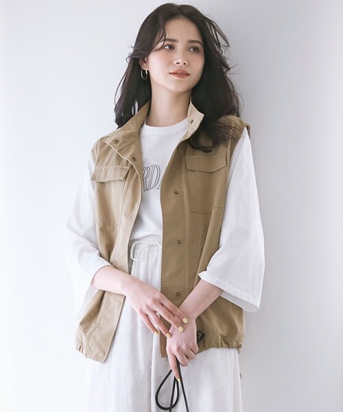 tシャツ 「SLOW/一部店舗限定」MVSコットン フレア袖 ロゴTシャツ レディース