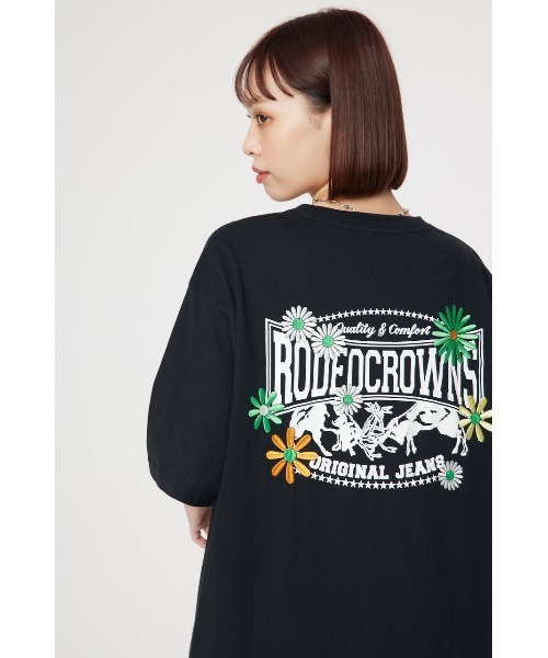[RODEO CROWNS WIDE BOWL] короткий рукав футболка MEDIUM черный женский 