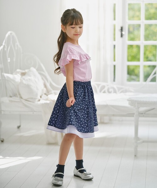 組曲（KUMIKYOKU） tシャツ 「UVケア」「110-140cm」フレアラッフル T