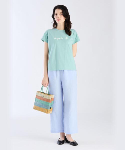 agnes b. tシャツ ロゴプリント コットン 半袖Tシャツ ”Brando