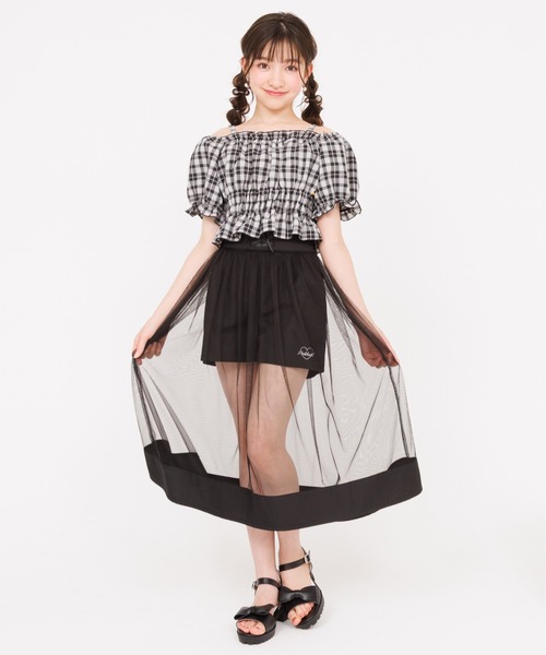 お値下げ❤️ピンクハウス❤️チュール段々スカート PINK HOUSE（ピンクハウス）の「ドットチュールスカート