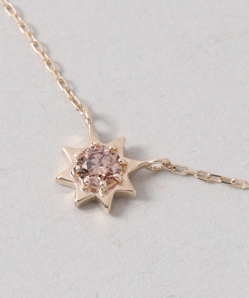 Lilas ネックレス ブラウンH＆Cダイヤオクタグラム45cmネックレス K10 